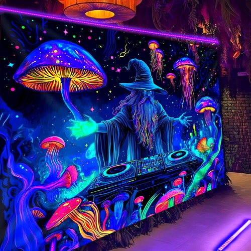 Large tapestry wizard dj - uv,