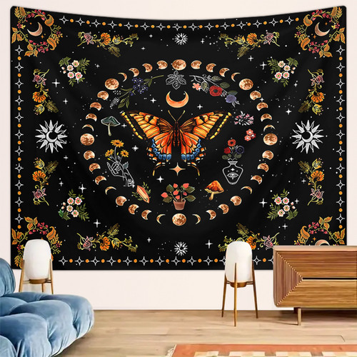 Floral butterfly moon phase - butterfly,
